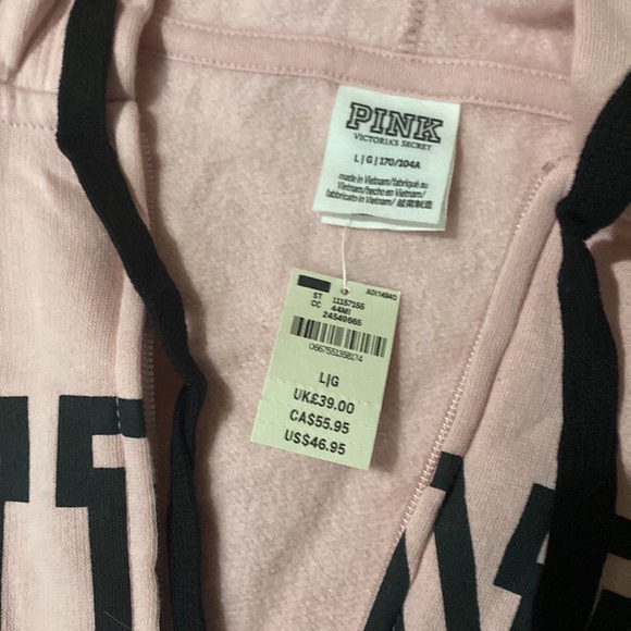 PINK zip up hoodie size L - Picture 2 of 3